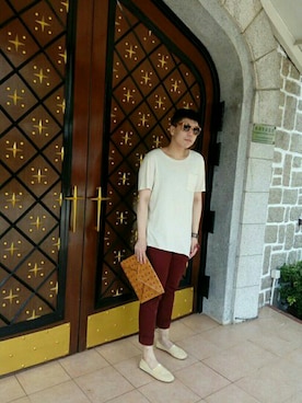 「CACHAREL（キャシャレル）のアイテム」を使った、Panda Ngさん（メンズ・179cm）の夏コーディネート