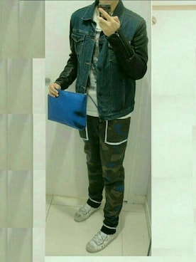 「Gaudi（ガウディ）のアイテム」を使った、Panda Ngさん（メンズ・180cm）の冬コーディネート