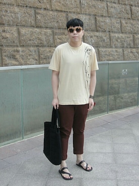 「CACHAREL（キャシャレル）のアイテム」を使った、Panda Ngさん（メンズ・179cm）の秋コーディネート