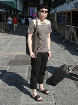 「DRKSHDW（ダークシャドウ）のアイテム（バッグ）」を使った、Panda Ngさん（メンズ・179cm）の秋コーディネート