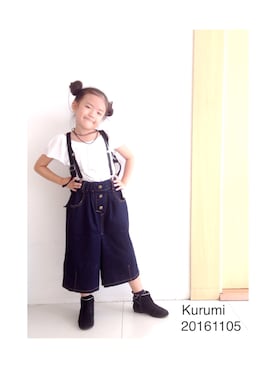 「オフショルダー」｜Kurumin0410さん（キッズ・120cm）の冬コーディネート