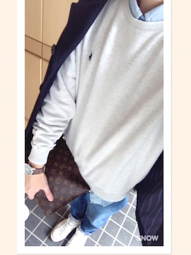「POLO RALPH LAUREN（ポロ ラルフ ローレン）のアイテム（シャツ/ブラウス、ブルー系）」を使った、パルプンテ。さん（メンズ・170cm）の秋コーディネート