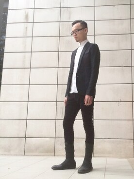「initial（イニシャル）のアイテム（テーラードジャケット）」を使った、ssoqさん（メンズ・170cm）の冬コーディネート
