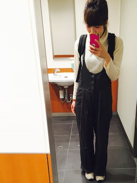 「ゆるニット」｜「アイテム（トレンチコート）」を使った、rieさん（レディース・157cm）の冬コーディネート