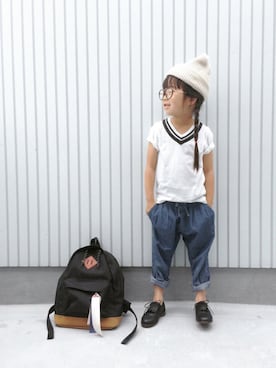 「fith社」｜「アイテム（ニットキャップ/ビーニー）」を使った、nanaさん（キッズ・100cm）の夏コーディネート
