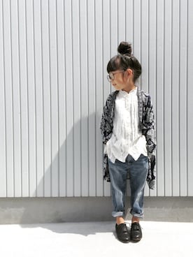 「FITH（フィス）のアイテム（その他シューズ）」を使った、nanaさん（キッズ・110cm）の秋コーディネート
