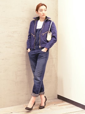 「DIESEL（ディーゼル）のアイテム（サロペット/オーバーオール）」を使った、HATCHANさん（レディース・162cm）の春コーディネート