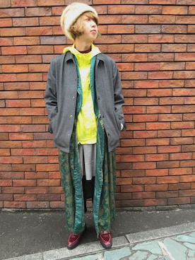 「KAPITAL」｜「アイテム（その他アウター）」を使った、カジさん（レディース・162cm）の秋コーディネート