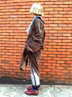 「KAPITAL」｜「アイテム（その他アウター）」を使った、カジさん（レディース・162cm）の秋コーディネート