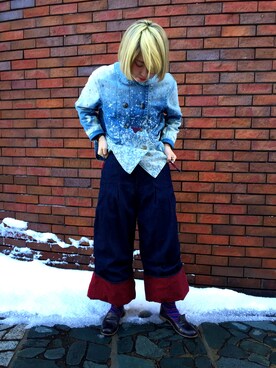 「KAPITAL」｜「アイテム（アクセサリー）」を使った、カジさん（レディース・162cm）の冬コーディネート