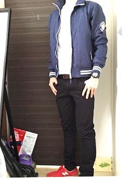「Abercrombie&Fitch（アバークロンビーアンドフィッチ）のアイテム（ナイロンジャケット）」を使った、nashさん（メンズ・173cm）の春コーディネート