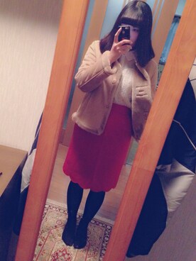 「学校」｜「アイテム（ダッフルコート）」を使った、ふみかさん（レディース・163cm）の秋コーディネート