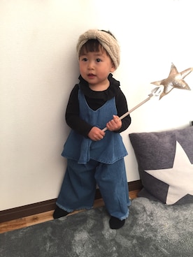 「ヘアバンド」｜「アイテム（セットアップ）」を使った、niina さん（キッズ・80cm）の春コーディネート