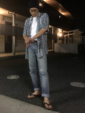 「レーヨンシャツ」｜「アイテム（アクセサリー）」を使った、すけさん（メンズ・171cm）の夏コーディネート
