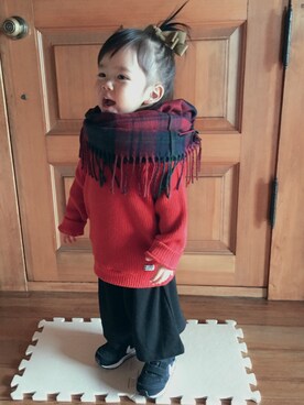 「Factor=（ファクターイコール）のアイテム（シューズ）」を使った、ricoさん（キッズ・80cm）の冬コーディネート