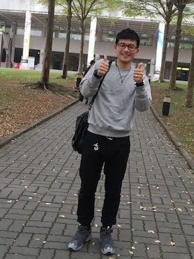 「:CHOCOOLATEのアイテム（パンツ）」を使った、Jacob Suさん（メンズ・170cm）の冬コーディネート