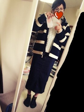 「HELLY HANSEN（ヘリーハンセン）のアイテム（ダウンジャケット/コート、ホワイト系）」を使った、Natsuki☆さんの冬コーディネート