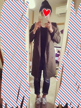 「OLD NAVY（オールドネイビー）のアイテム（Tシャツ/カットソー、ブラック系）」を使った、Natsuki☆さんの冬コーディネート