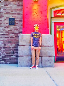 「OLD NAVY（オールドネイビー）のアイテム（Tシャツ/カットソー、グレー系）」を使った、rin⋆✩⑅◡̈⃝*さん（レディース・153cm）の夏コーディネート