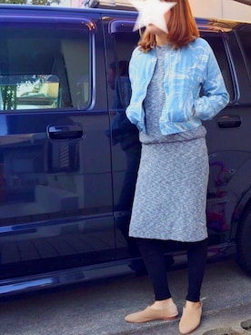 「GAP（ギャップ）のアイテム（デニムジャケット、ブルー系）」を使った、rin⋆✩⑅◡̈⃝*さん（レディース・153cm）の秋コーディネート