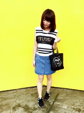 「moley（モレイ）のアイテム」を使った、ウナさん（レディース・157cm）の夏コーディネート