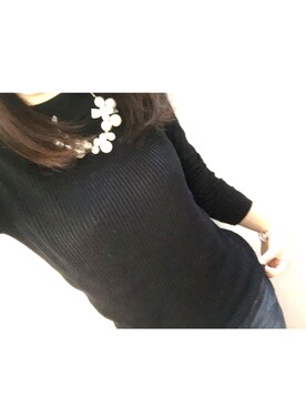 「雑貨屋さんのアイテム（ネックレス、ホワイト系）」を使った、rukaさん（レディース・153cm）の冬コーディネート