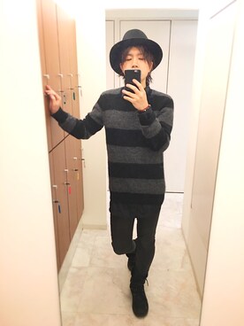 水野靖己さん（メンズ・177cm）の冬コーディネート