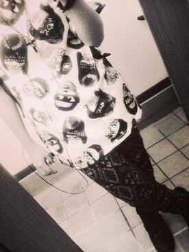 「HALFMAN（ハーフマン）のアイテム（Tシャツ/カットソー、ホワイト系）」を使った、Kanaさん（レディース・150cm）の夏コーディネート