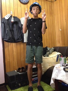 「ADLIB（アドリブ）のアイテム（Tシャツ/カットソー）」を使った、alexnamyhereさん（メンズ・181cm）の夏コーディネート