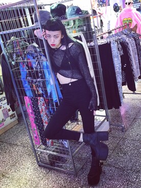 「UNIF（ユニフ）のアイテム（アンダーウェア）」を使った、belleさん（レディース・163cm）の冬コーディネート