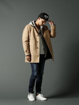 「JACKROSE（ジャックローズ）のハイパーストレッチスタンダード加工デニム（デニムパンツ）」を使った、JACKROSE OFFICIALさん（メンズ・175cm）の秋コーディネート