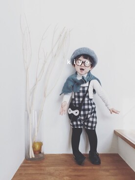 「no brand（ノーブランド）のアイテム（その他シューズ）」を使った、oookatekiyoooさん（キッズ・90cm）の冬コーディネート