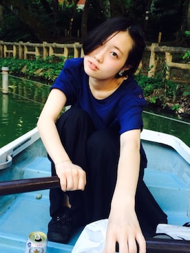 「アイテム（イヤリング）」を使った、寺前 咲恵さん（レディース・162cm・20代）の夏コーディネート