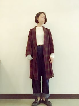 「PENDLETON（ペンドルトン）のアイテム」を使った、寺前 咲恵さん（レディース・162cm）の秋コーディネート