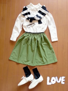 「ANOTHER BRANCH（アナザーブランチ）のアイテム（スカート）」を使った、*kumiko*さん（レディース・157cm）の春コーディネート