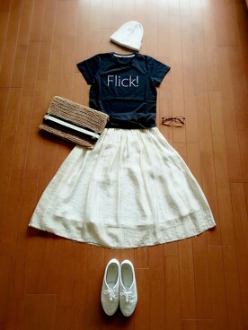 「ロゴTシャツ」｜*kumiko*さん（レディース・157cm・40代）の春コーディネート