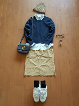 *kumiko*さんの「コーデュロイ タイトスカート。」を使ったコーディネート