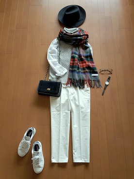 「GLOBAL WORK（グローバルワーク）のフェルトナカオレＨＡＴ/565115（ハット）」を使った、*kumiko*さん（レディース・157cm）の秋コーディネート