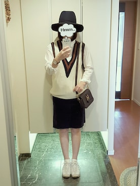 「GLOBAL WORK（グローバルワーク）のフェルトナカオレＨＡＴ/565115（ハット）」を使った、*kumiko*さん（レディース・157cm）の秋コーディネート