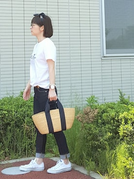 「SLOBE IENA（スローブイエナ）のアイテム（メガネ）」を使った、*kumiko*さん（レディース・157cm）の春コーディネート