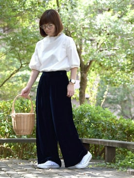 「SLOBE IENA（スローブイエナ）のアイテム（メガネ）」を使った、*kumiko*さん（レディース・157cm）の秋コーディネート