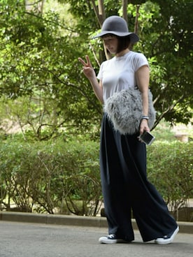 「SALON adam et rope'（サロン アダム エ ロペ）のアイテム（ハット）」を使った、*kumiko*さん（レディース・157cm）の秋コーディネート