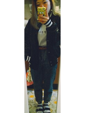 「used mix」｜「アイテム（スタジャン）」を使った、ascさん（レディース・151cm）の夏コーディネート