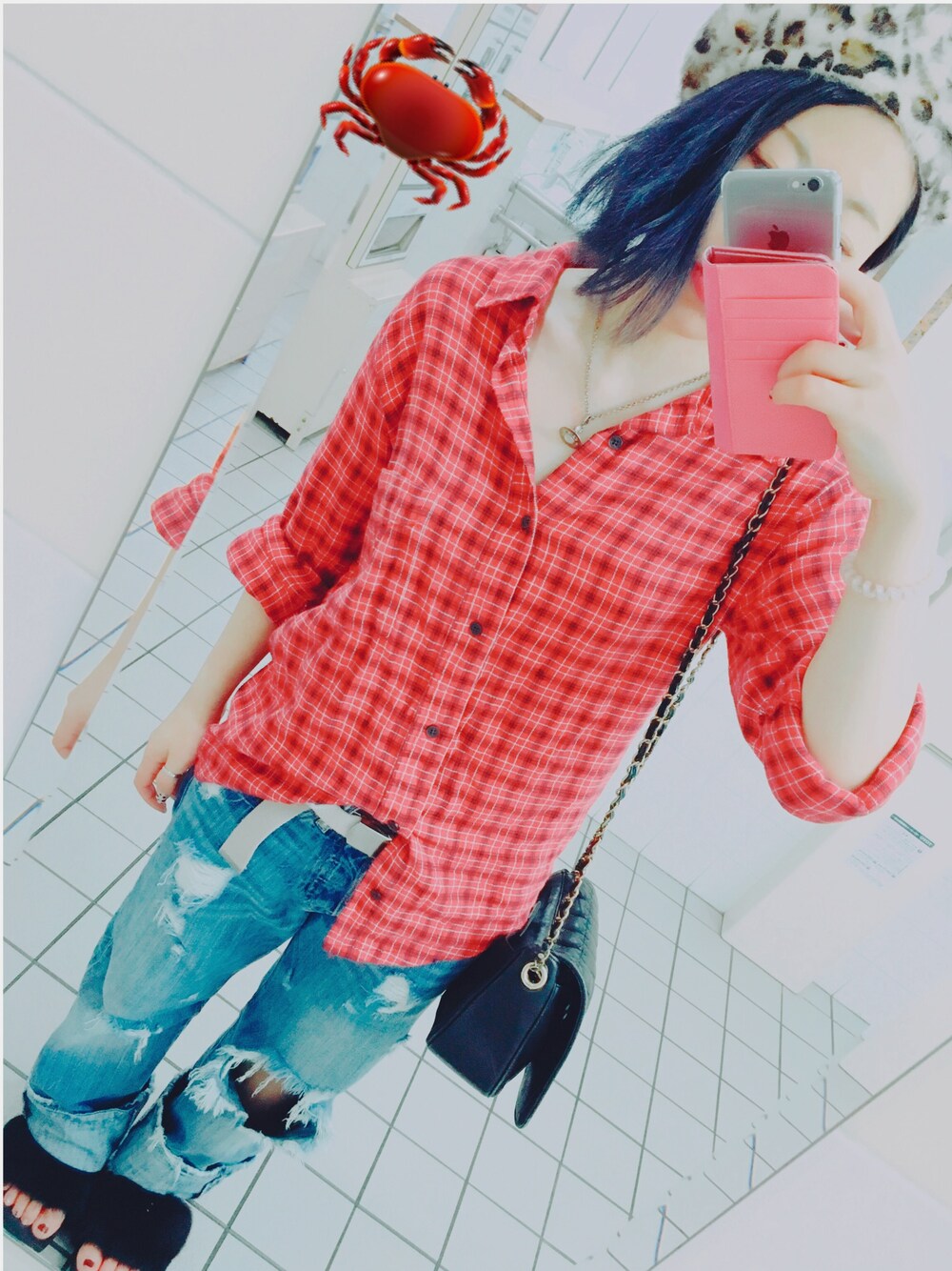 「シンプルスタイル、シンプルコーデ、秋のコーデ、ラフ、Vivienne Westwood、MOSCHINO、used、レオパード、ベレー帽、ファーサンダル」｜「Vivienne Westwoodのアイテム（ネックレス、シルバー系）」を使った、ascさん（レディース・151cm）の秋コーディネートの1枚目の写真