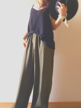 「Radiate（ラディエイト）のアイテム（パンツ）」を使った、たさん（レディース・155cm）の春コーディネート