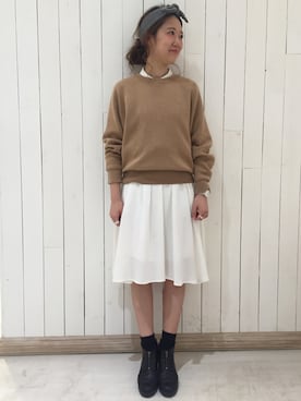 「コーディネート」｜「アイテム（ブーティ）」を使った、いけがやあおいさん（レディース・163cm）の秋コーディネート