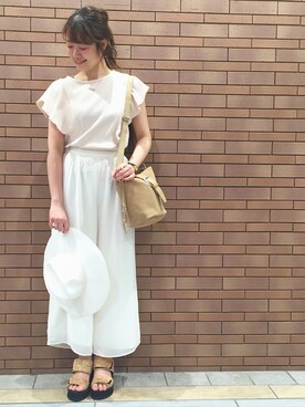 「ハットコーデ」｜いけがやあおいさん（レディース・163cm）の春コーディネート