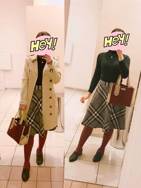 「カラーソックス」｜「アイテム（トレンチコート）」を使った、kzさん（レディース・155cm）の秋コーディネート