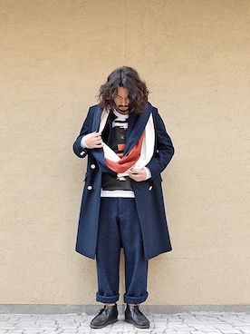 「MSGM（エムエスジーエム）のアイテム（スウェット）」を使った、Wallace & Murronさん（メンズ・180cm）の秋コーディネート