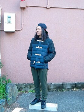 「ANDREA POMPILIO（アンドレアポンピリオ）のアイテム（ジャケット/アウター）」を使った、Wallace & Murronさん（メンズ・174cm）の冬コーディネート